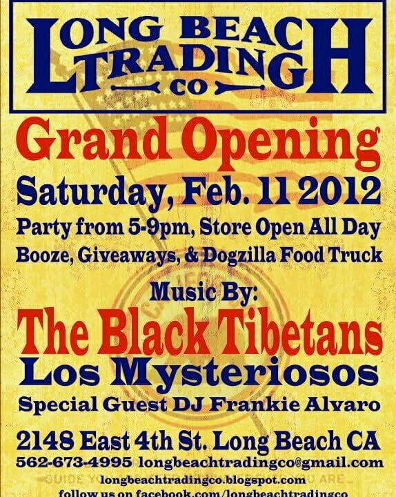 AFTER PARTY 2: Long Beach Trading Co will have opening party on 5-9pm 2/11!!