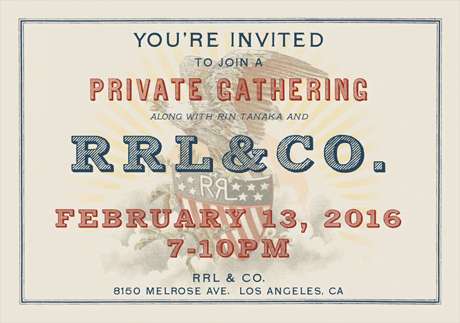 AFTER PARTY at RRL Melrose on 2/13 7-10pm