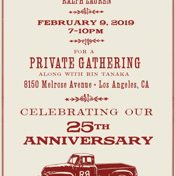 After Party at Double RL Melrose tomorrow (2/9) night!