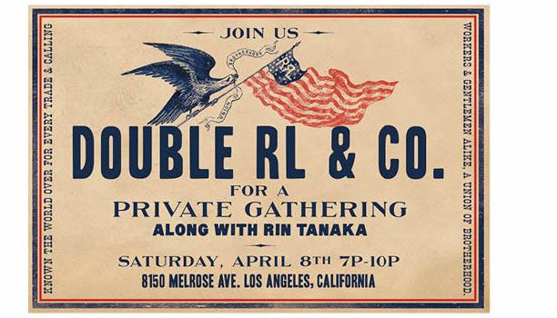 “After Party” at Double RL Melrose at 7-10pm on 4/8 (Sat)!