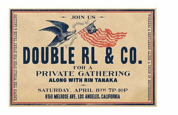 “After Party” at Double RL Melrose at 7-10pm on 4/8 (Sat)!