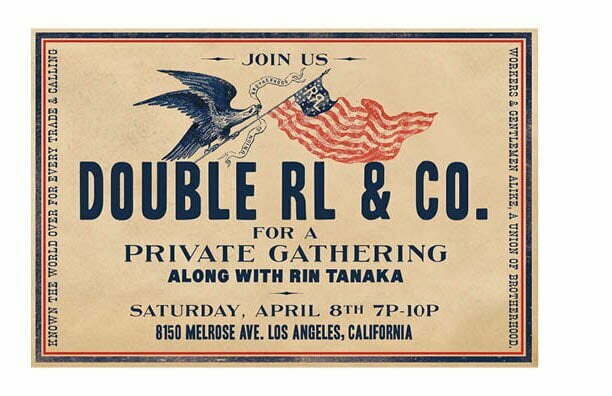 “After Party” at Double RL Melrose at 7-10pm on 4/8 (Sat)!